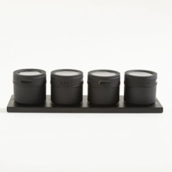 ESPECIERO POR 4 CON RACK DE METAL NEGRO IMANTADOS