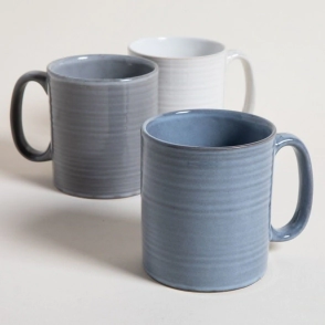 JARRO MUG 420 ML RAYAS HORIZONTALES AZUL