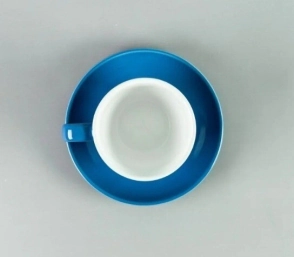 TAZA DESAYUNO 250 ML CON PLATO AZUL COMO PORCELANA VOLF