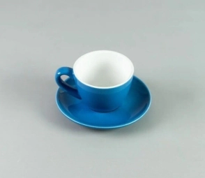 TAZA DESAYUNO 250 ML CON PLATO AZUL COMO PORCELANA VOLF