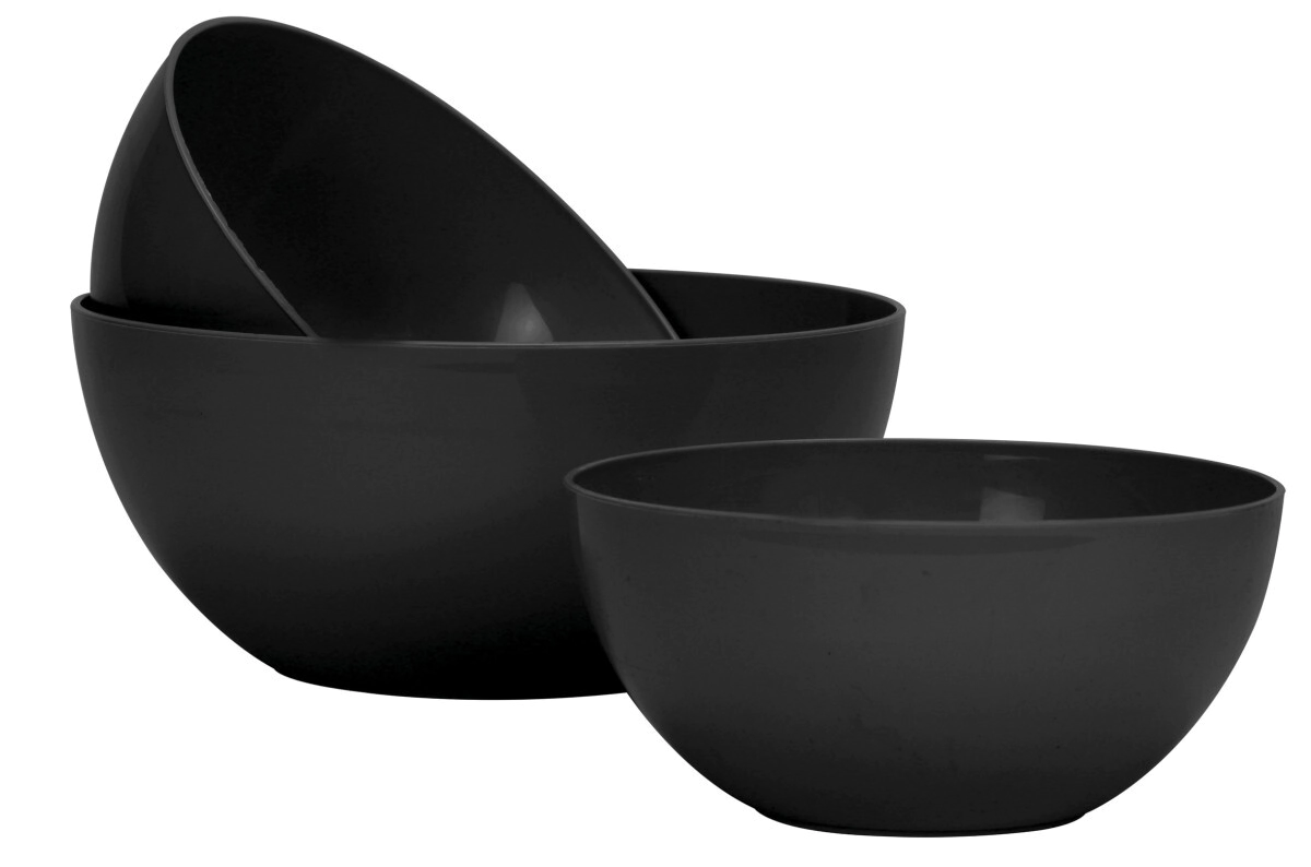 SET X 3 BOWL 23/20/17 CM NEGRO LINEA FUSION CAROL