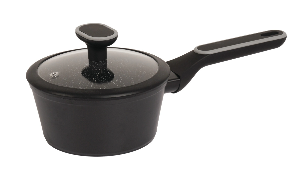 CACEROLA N� 16 CON MANGO ANTIADHERENTE GRANITO CON SISTEMA DE INDUCCION NEGRO CAROL