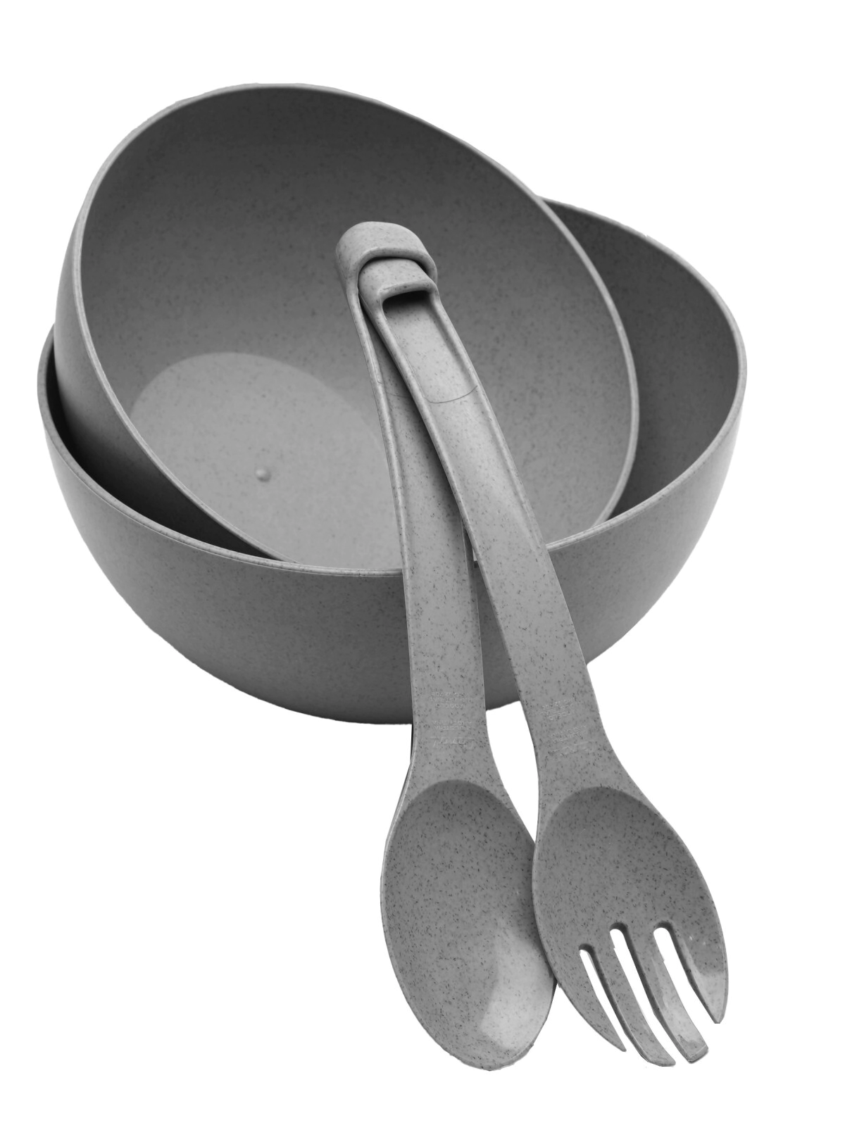 SET X 2 BOWL 20/23 Y PINZA PARA ENSALADA GRIS LINEA FUSION CAROL