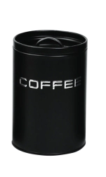 LATA DE CAFE 11 X 15 CM METAL NEGRA CAROL
