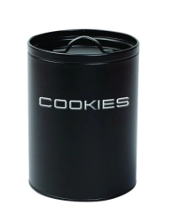 LATA DE GALLETAS 13,5 X 15,5 CM METAL NEGRA CAROL
