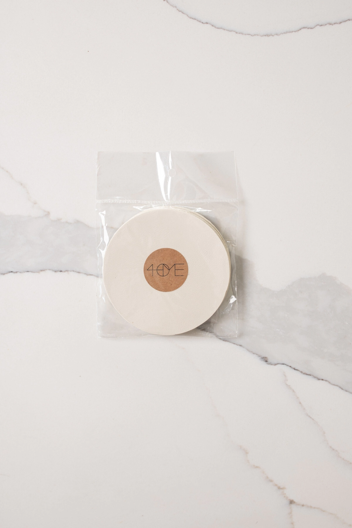 SET X 6 POSAVASOS REDONDO MARFIL