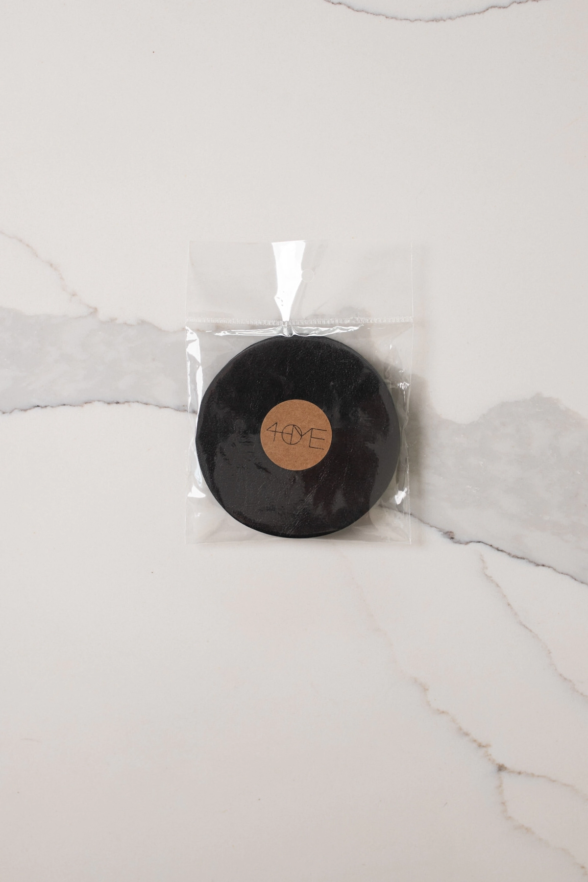 SET X 6 POSAVASOS REDONDO NEGRO