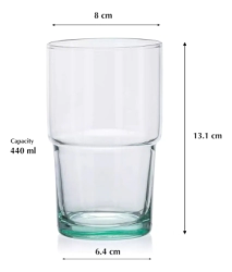 VASO TRAGO LARGO 440 ML RECICLADO COLOR VERDE PASABAHCE