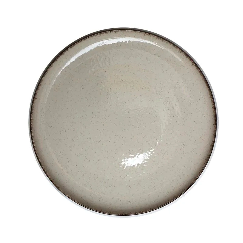 PLATO PLAYO 27 CM BEIGE IVORY PORCELANA SALDO