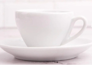 TAZA DESAYUNO 250 ML CON PLATO BLANCO PORCELANA