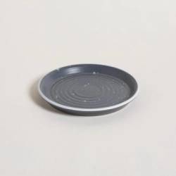 PLATO POSTRE 20 CM GRANITO GRIS CON BORDE BLANCO