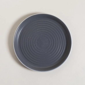 PLATO PLAYO 26 CM GRANITO GRIS CON BORDE BLANCO