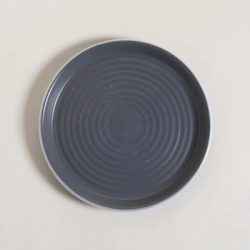 PLATO PLAYO 26 CM GRANITO GRIS CON BORDE BLANCO