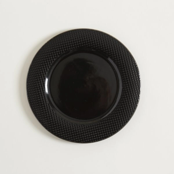 PLATO PLAYO 26 CM ABU DHABI NEGRO CON BORDE DORADO