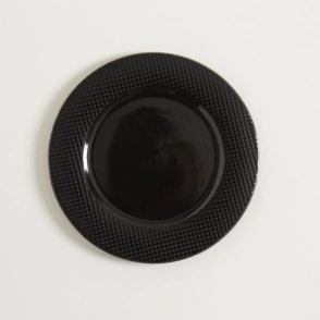 PLATO PLAYO 26 CM ABU DHABI NEGRO CON BORDE DORADO