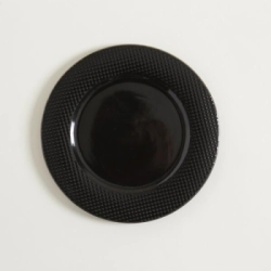 PLATO PLAYO 26 CM ABU DHABI NEGRO CON BORDE DORADO
