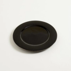 PLATO PLAYO 26 CM ABU DHABI NEGRO CON BORDE DORADO