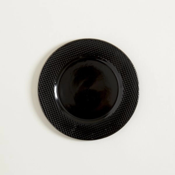 PLATO POSTRE 21 CM ABU DHABI NEGRO CON BORDE DORADO