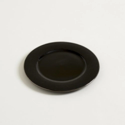 PLATO POSTRE 21 CM ABU DHABI NEGRO CON BORDE DORADO