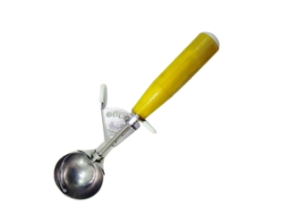 MOLDE BOCHA DE HELADO 80 GR AMARILLO ACERO INOXIDABLE 304 CUERPO DE CAMPLO ANION