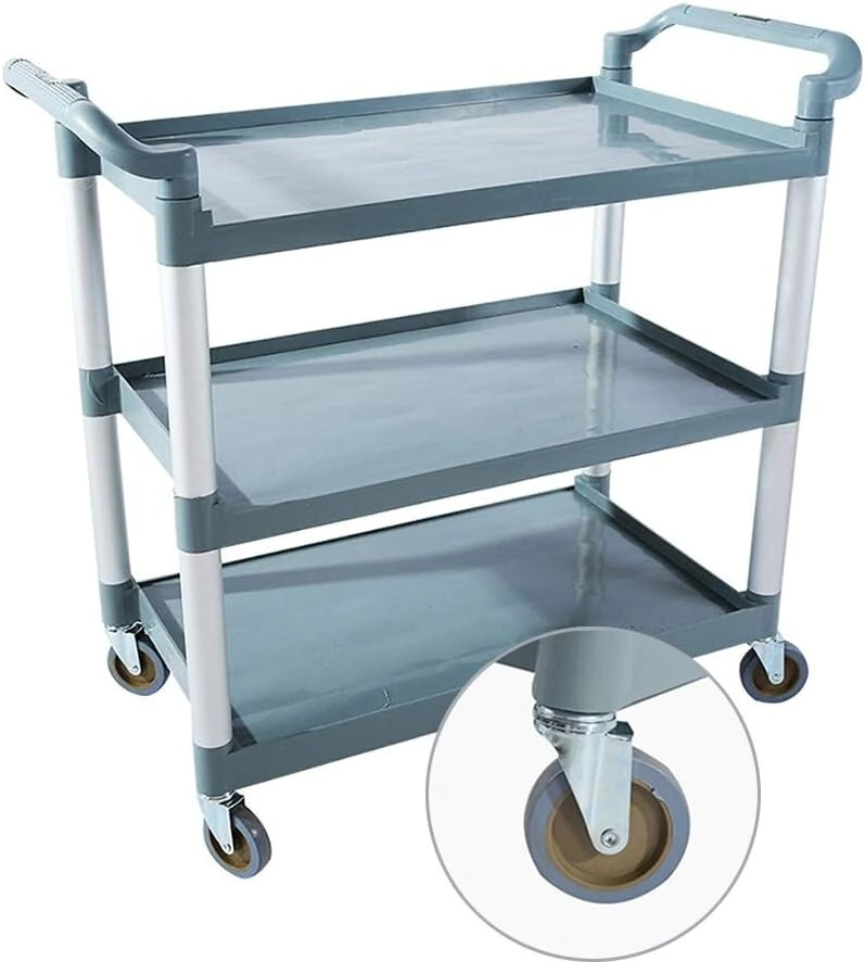 CARRO DE SERVICIO 3 BANDEJAS 1040x500x970 DE ALUMINIO Y PVC