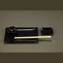 CAZUELA 9 X 7 CM RECTANGULAR NEGRO MATE MELAMINA