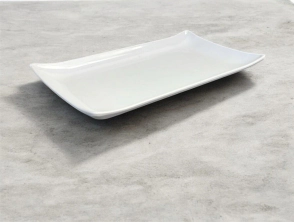 BANDEJA 41 X 22 CM RECTANGULAR BLANCA MELAMINA