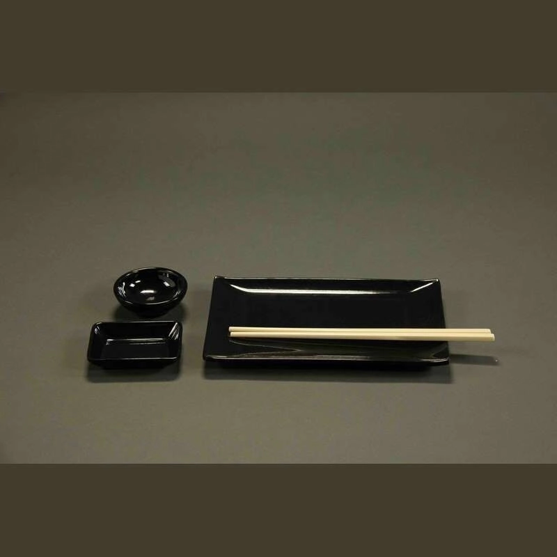 BANDEJA 25 X 15 CM RECTANGULAR NEGRA MATE MELAMINA