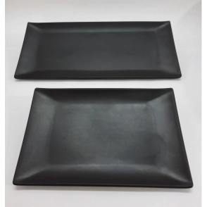 BANDEJA 25 X 15 CM RECTANGULAR NEGRA MATE MELAMINA