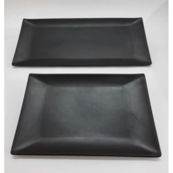 BANDEJA 25 X 15 CM RECTANGULAR NEGRA MATE MELAMINA