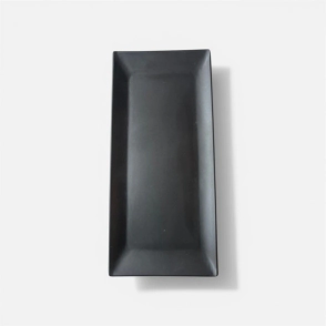 BANDEJA 37 X 16,5 CM RECTANGULAR NEGRA MATE MELAMINA