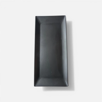 BANDEJA 37 X 16,5 CM RECTANGULAR NEGRA MATE MELAMINA