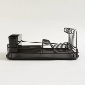 ESCURRIDOR DE PLATOS NEGRO OXIDO CON BANDEJA NEGRA