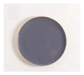 PLATO PLAYO 27 CM KORBA GRIS OSCURO BRILLANTE CON BASE NATURAL