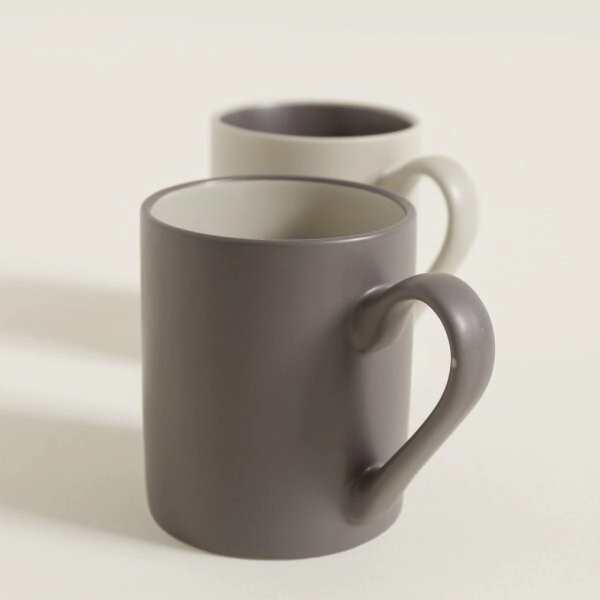 JARRO MUG 420 ML RECTO GRIS INTERIOR NATURAL