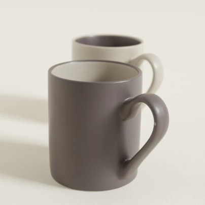 JARRO MUG 420 ML RECTO GRIS INTERIOR NATURAL