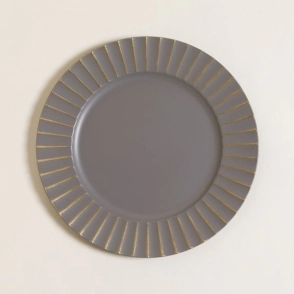 PLATO DE SITIO 33 CM GRIS CON DETALLES DORADOS POLIPROPILENO