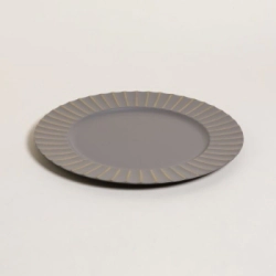 PLATO DE SITIO 33 CM GRIS CON DETALLES DORADOS POLIPROPILENO