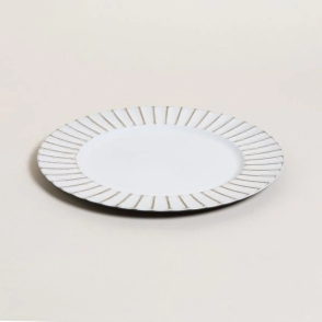 PLATO DE SITIO 33 CM BLANCO CON DETALLES DORADOS POLIPROPILENO