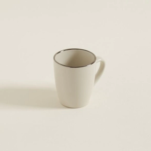 JARRO MUG 340 ML SINGAPUR BEIGE BORDE PELTRE CERAMICA