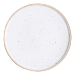 PLATO PLAYO 27 CM TOZEUR NEO BLANCO GRANITO CON BORDE BEIGE