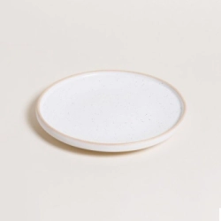PLATO PLAYO 27 CM TOZEUR NEO BLANCO GRANITO CON BORDE BEIGE