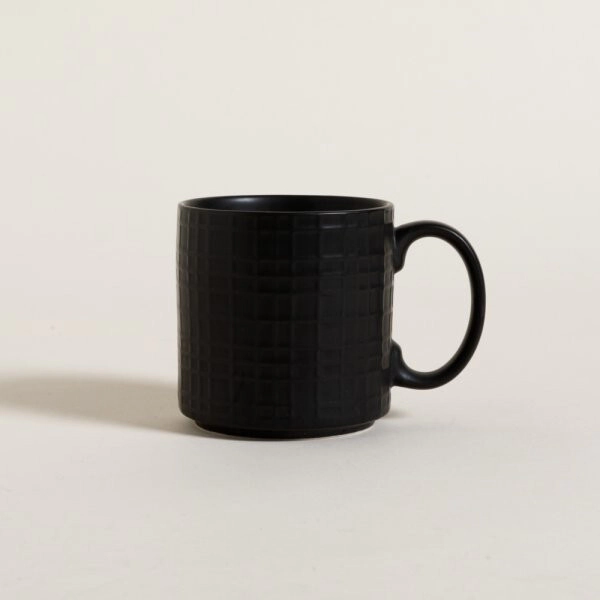 JARRO MUG 360 ML RAFIA NEGRO CERAMICA