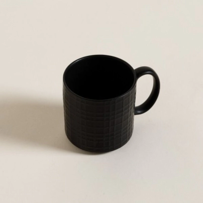 JARRO MUG 360 ML RAFIA NEGRO CERAMICA