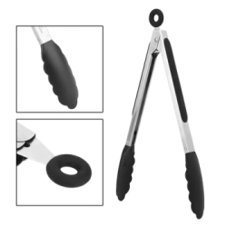 PINZA DE SILICONA 27 CM NEGRA CAROL