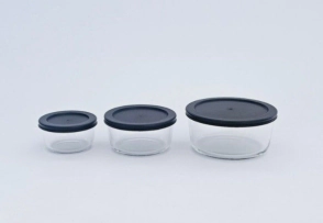SET X 3 BOWL DE VIDRIO 235/450/800 ML BOROSILICADO CON TAPA PLASTICA