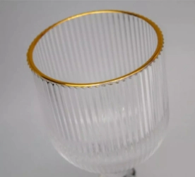 COPA DE VINO VINTAGE 300 ML VIDRIO CON BORDE DORADO