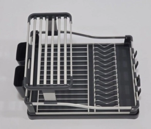ESCURRIDOR DE PLATOS 2 PISOS DE ALUMINIO GRIS