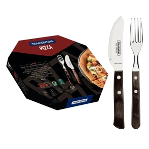 JUEGO DE CUBIERTOS PARA PIZZA 8 PIEZAS POLYWOOD TRAMONTINA