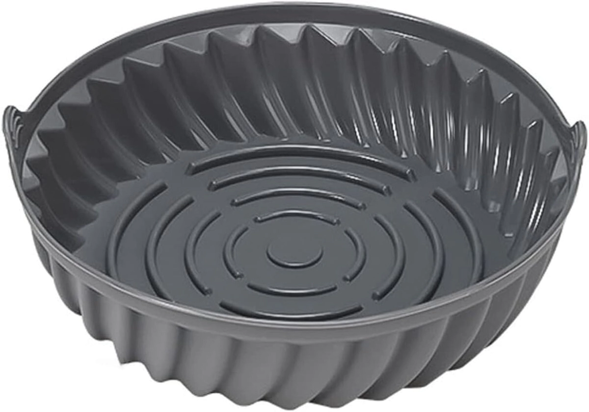 MOLDE REDONDO 19 CM DE SILICONA NEGRO APTO FREIDORA DE AIRE